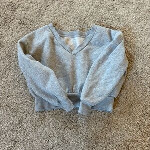 Off the shoulder cropped sweatshirt